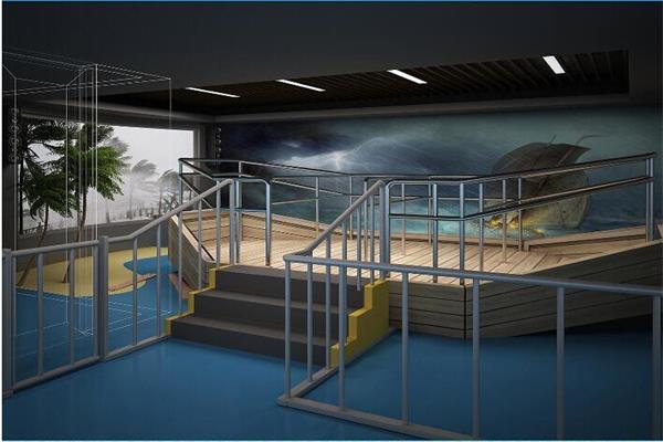 臺風(fēng)地震體驗館模型 臺風(fēng)地震體驗館模型